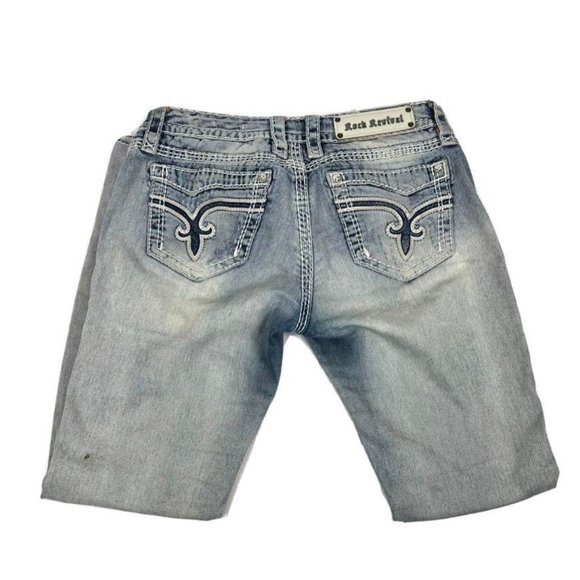 Rock Revival Denim - Rock Revival Vivian Straight Distressed Jeans